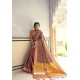Mustard Designer Party Wear Banarasi Weaving Silk Sari