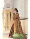 Green Designer Party Wear Banarasi Weaving Silk Sari