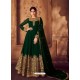 Dark Green Heavy Embroidered Designer Real Georgette Anarkali Suit