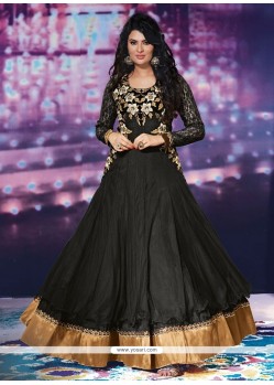 Unique Black Net Anarkali Salwar Suit