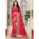 Red Fancy Designer Party Wear Silk Sari