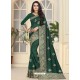 Dark Green Fancy Designer Party Wear Silk Sari