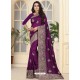 Purple Fancy Designer Party Wear Silk Sari