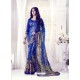 Royal Blue Designer Casual Wear Khushi BrassoﾠSari