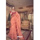 Light Red Designer Party Wear Fancy Ruffle Sari