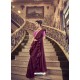 Deep Wine Designer Party Wear Fancy Ruffle Sari