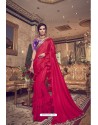 Red Designer Party Wear Fancy Ruffle Sari