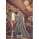 Silver Designer Party Wear Fancy Ruffle Sari