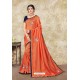 Orange Latest Designer Party Wear Sari