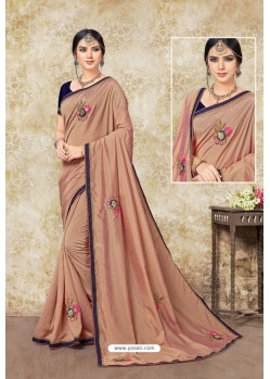 Light Brown Latest Designer Party Wear Sari