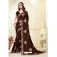 Coffee Latest Designer Party Wear Sari