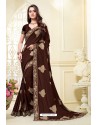 Coffee Latest Designer Party Wear Sari