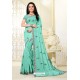 Sky Blue Latest Designer Party Wear Sari