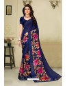 Navy Blue Latest Designer Party Wear Sari