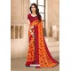 Orange Latest Designer Party Wear Sari