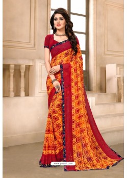 Orange Latest Designer Party Wear Sari