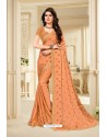 Orange Latest Designer Party Wear Sari