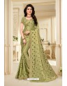 Green Latest Designer Party Wear Sari