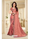 Old Rose Latest Designer Party Wear Sari