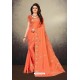 Orange Latest Designer Party Wear Sari