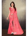 Peach Latest Designer Party Wear Sari