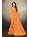 Mustard Latest Designer Party Wear Sari