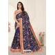 Navy Blue Latest Designer Party Wear Sari