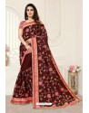 Deep Scarlet Latest Designer Party Wear Sari