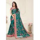 Teal Latest Designer Party Wear Sari