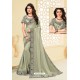 Grayish Green Latest Designer Party Wear Sari