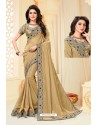 Gold Latest Designer Party Wear Sari