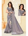 Silver Latest Designer Party Wear Sari