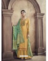 Yellow Designer Embroidered Pure Viscose Pure Santoon Palazzo Salwar Suit