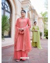 Light Red Heavy Designer Party Wear Palazzo Salwar Suit