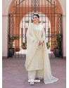 Off White Heavy Designer Party Wear Palazzo Salwar Suit