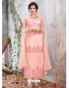 Pink Party Wear Designer Straight Salwar Suit