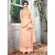 Light Orange Party Wear Designer Straight Salwar Suit