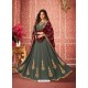 Dull Grey Heavy Embroidered Designer Real Georgette Anarkali Suit