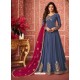 Pigeon Heavy Embroidered Designer Real Georgette Anarkali Suit