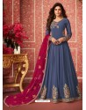 Pigeon Heavy Embroidered Designer Real Georgette Anarkali Suit