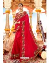 Red Fancy Designer Party Wear Georgette Sari