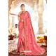 Light Red Fancy Designer Party Wear Georgette Sari