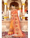 Orange Fancy Designer Party Wear Georgette Sari