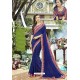 Royal Blue Fancy Designer Party Wear Rangoli Silk Sari