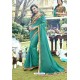 Aqua Mint Fancy Designer Party Wear Rangoli Silk Sari