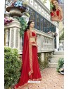 Red Fancy Designer Party Wear Rangoli Silk Sari