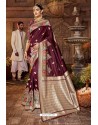 Deep Scarlet Fancy Designer Party Wear Art Silk Sari