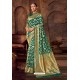 Teal Fancy Designer Party Wear Art Silk Sari