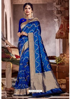 Royal Blue Fancy Designer Party Wear Art Silk Sari