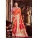 Orange Fancy Designer Party Wear Art Silk Sari